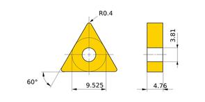 MITSUBISHI Insert, Turning TNGG160404R-F MP3025