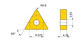 MITSUBISHI Insert, Turning TNGG160408L-F NX2525