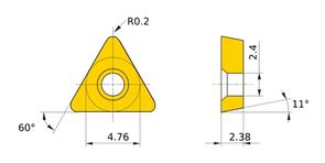 MITSUBISHI Insert, Turning TPGH080202R-FS NX2525