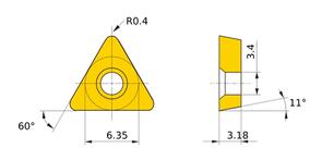 MITSUBISHI Insert, Turning WCMT06T304 US735