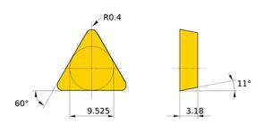 MITSUBISHI Insert, Turning TPGR160304R UTi20T