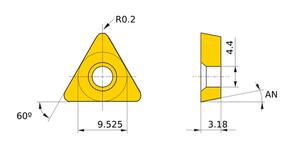 MITSUBISHI Insert, Turning TPMH160302-FV VP15TF