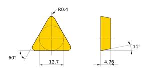 MITSUBISHI Insert, Turning TPMN220404 HTi10