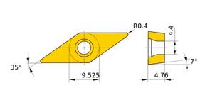 MITSUBISHI Insert, Turning VCGT160404-AZ HTi10