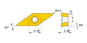 MITSUBISHI Insert, Turning VCMT080204-FV VP15TF