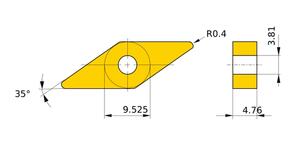 MITSUBISHI Insert, Turning VNGA160404 HTi10