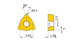 MITSUBISHI Insert, Turning WCGT020102L NX2525