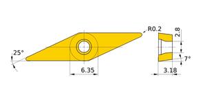 MITSUBISHI Insert, Turning XPMT13T3PDER-M2 VP15TF