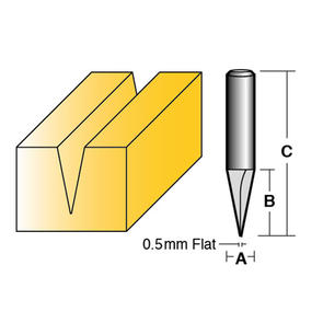 CARBITOOL 22.5° VEE GROOVE BITS