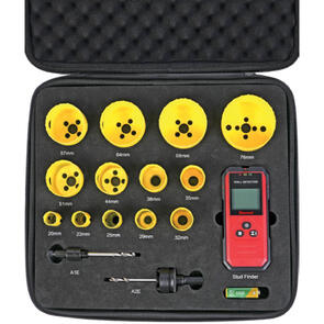 STARRETT DEEP CUT HOLE SAW SET WITH STUD FINDER